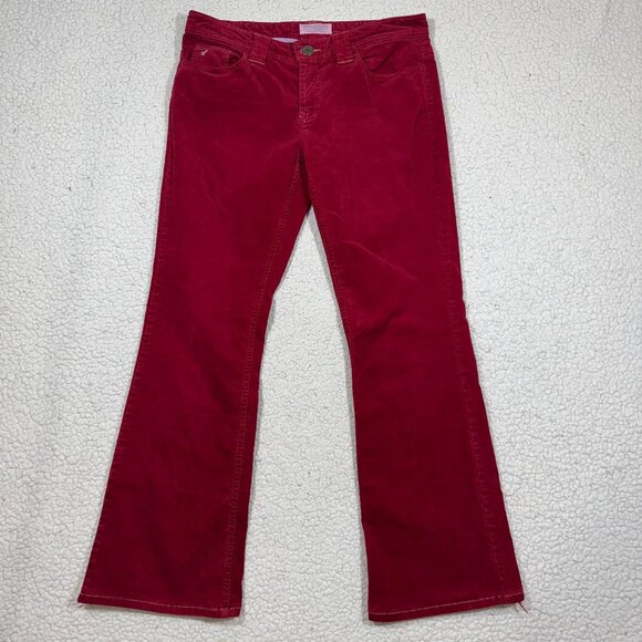 Vtg American Eagle Womens Lose Rise Corduroy Pants Size 6 Red Flare Bootcut Y2K - Picture 1 of 7
